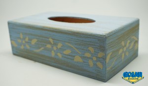 caja pañuelos de madera pintada