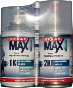 Kit barnizado de Faros Spray Max: Spray Imprimación de Faros + Spray Barniz de Faros